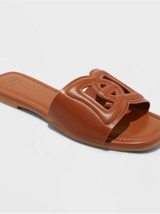 a new day Shoes - a new day Cognac Cutout Slide Sandals